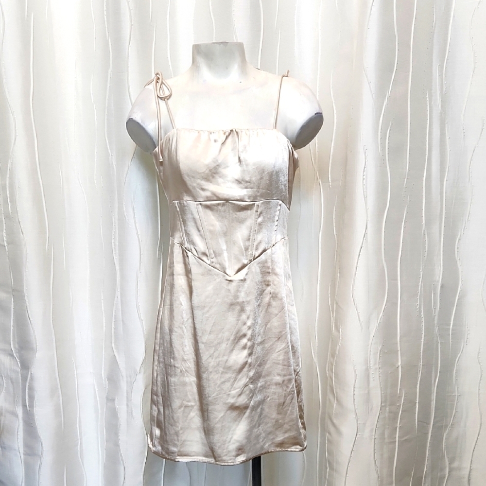 NWT Princess Polly Sarah Corset Mini Champagne Dress